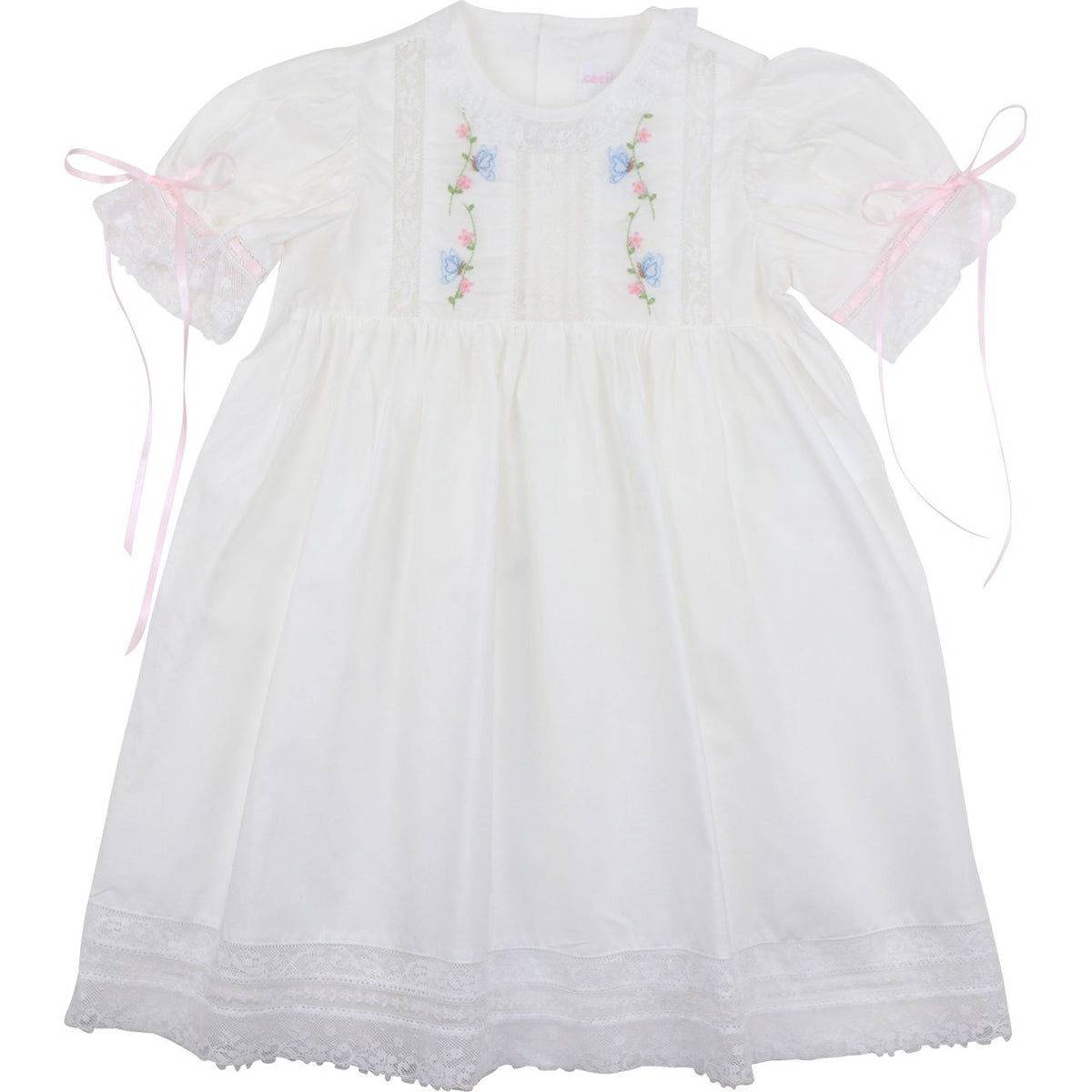 Embroidered Flower And Butterfly Heirloom Dress - Cecil & Lou