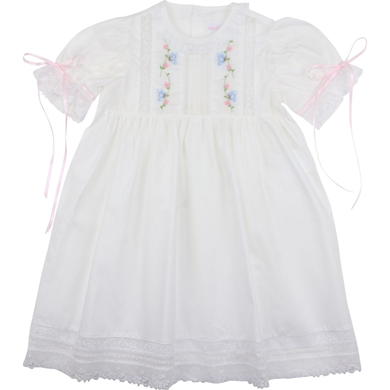 Embroidered Flower And Butterfly Heirloom Dress