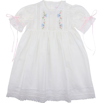 Embroidered Flower And Butterfly Heirloom Dress