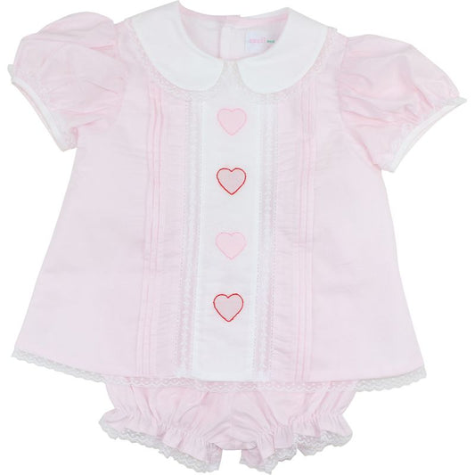Embroidered Hearts Heirloom Diaper Set