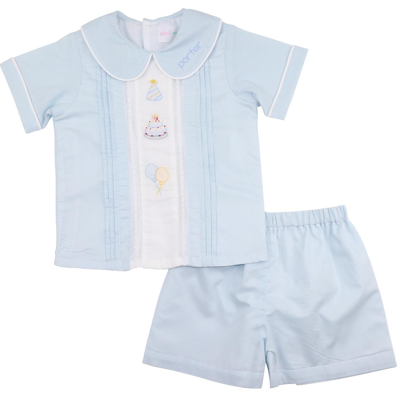 Embroidered Heirloom Birthday Short Set