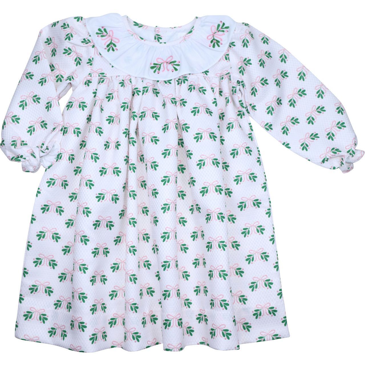 Embroidered Mistletoe And Bow Dress