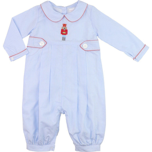 Embroidered Nutcracker Long Romper