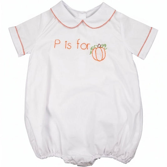 Embroidered "P Is For Pumpkin" Bubble