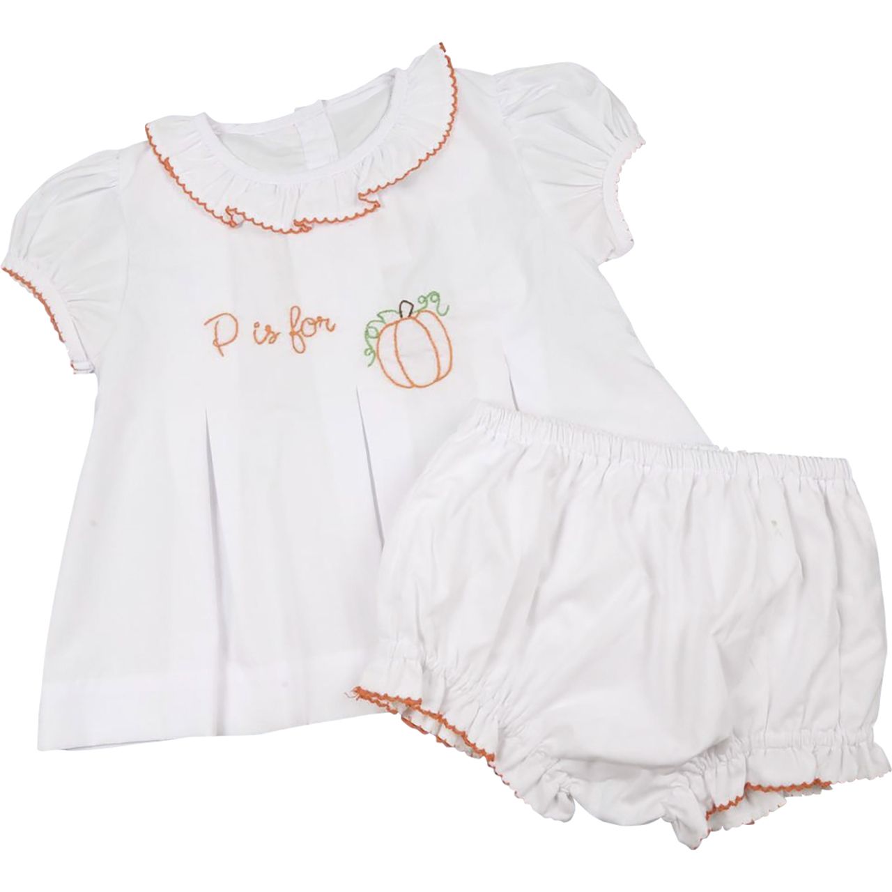 Embroidered "P is for Pumpkin" Diaper Set