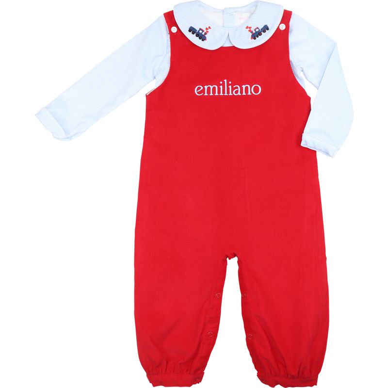 Embroidered Valentine Train Long Romper Set