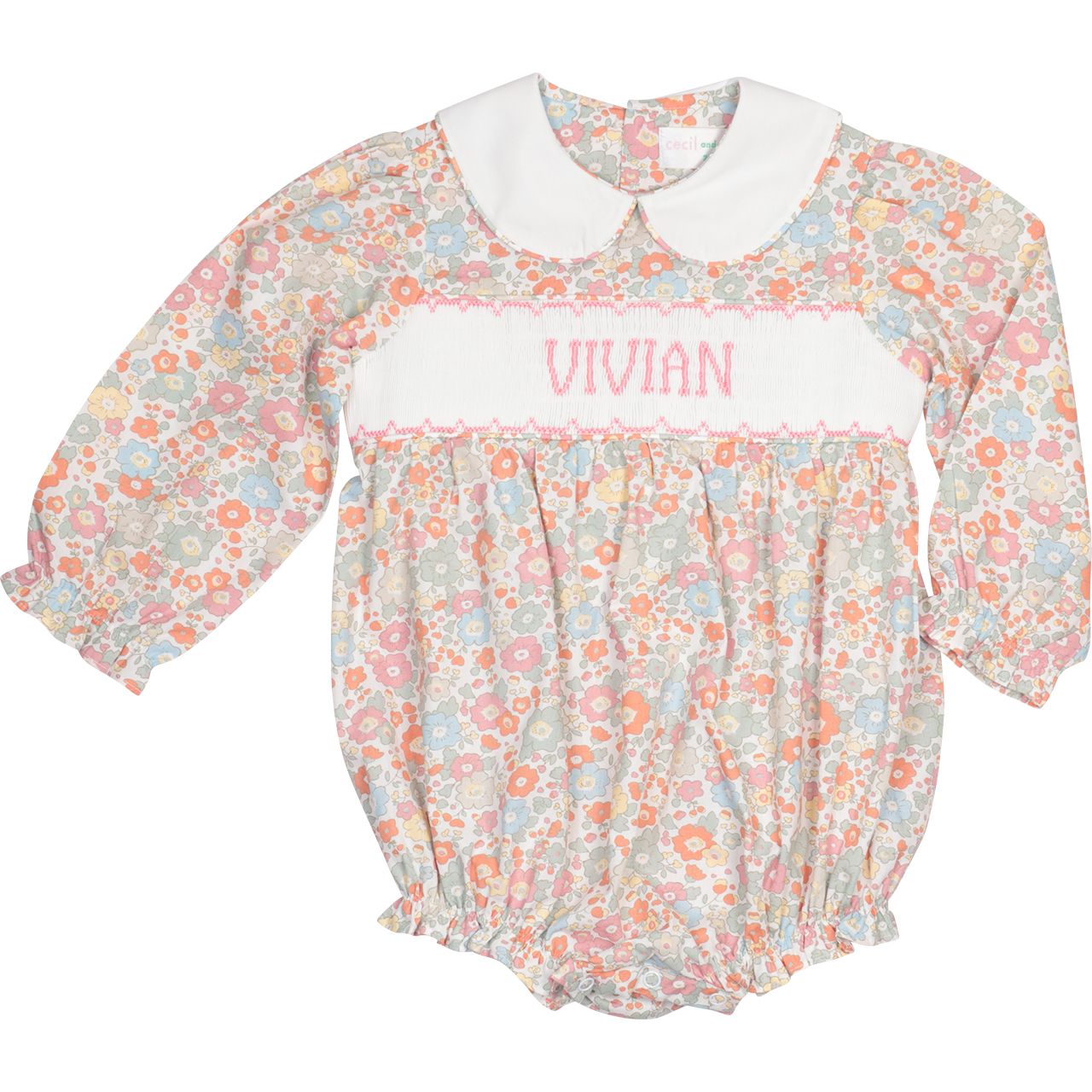 Fall Floral Custom Smocked Bubble