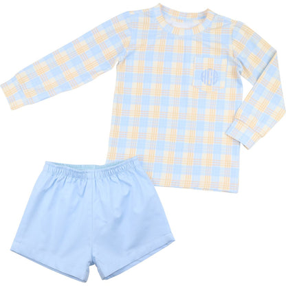 Fall Plaid Pocket Short Set