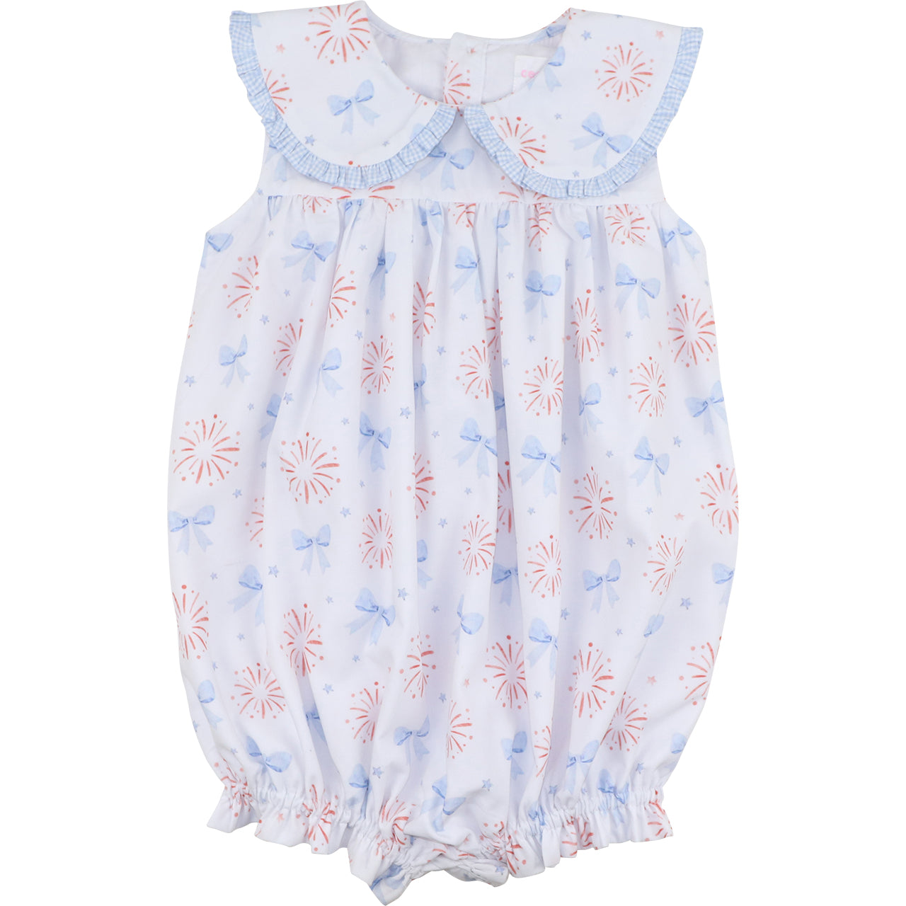 Baby bubble with firework and bow pattern on a white background