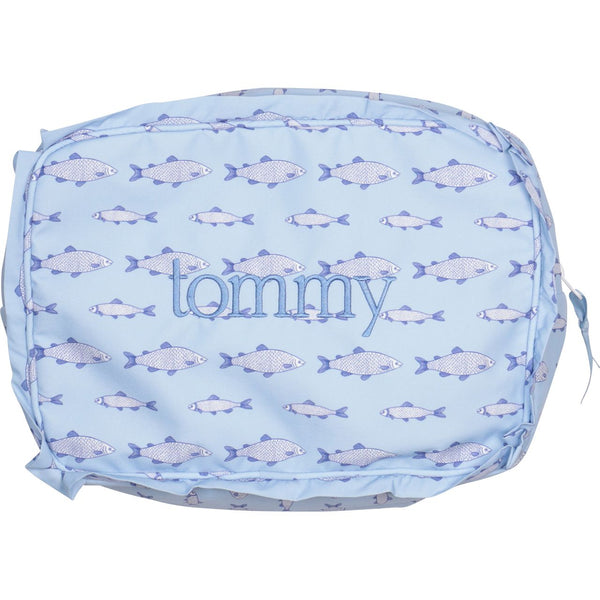 Fish Print Ruffle Zipper Pouch