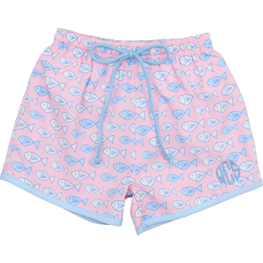 Fish Print Swim Trunks