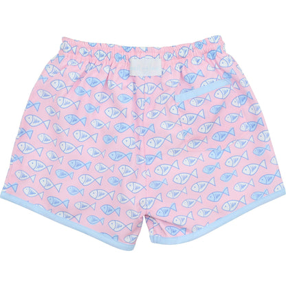 Fish Print Swim Trunks