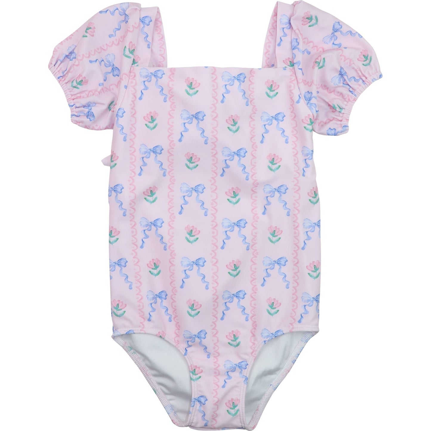 Floral And Bow Print Swimsuit