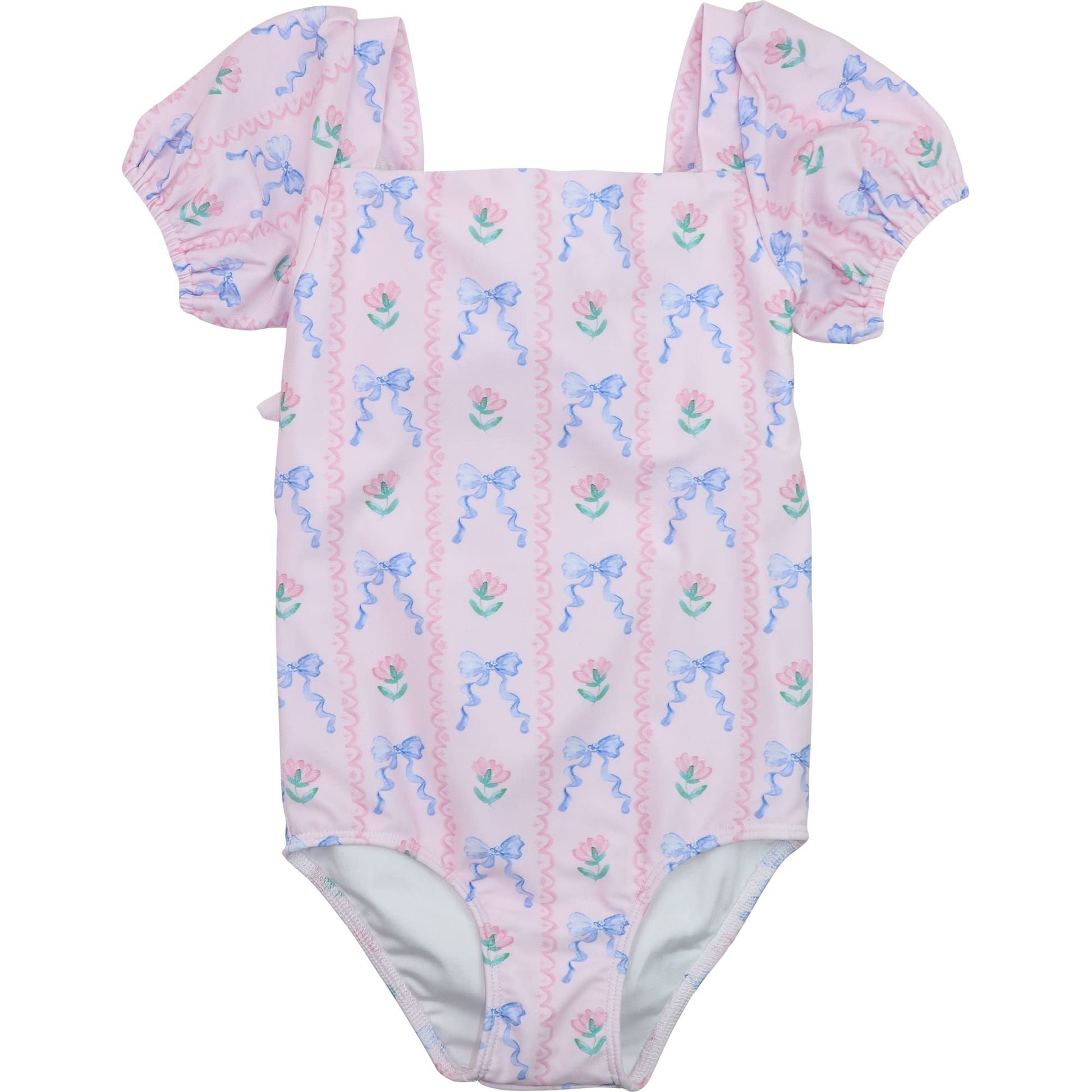 Floral And Bow Print Swimsuit