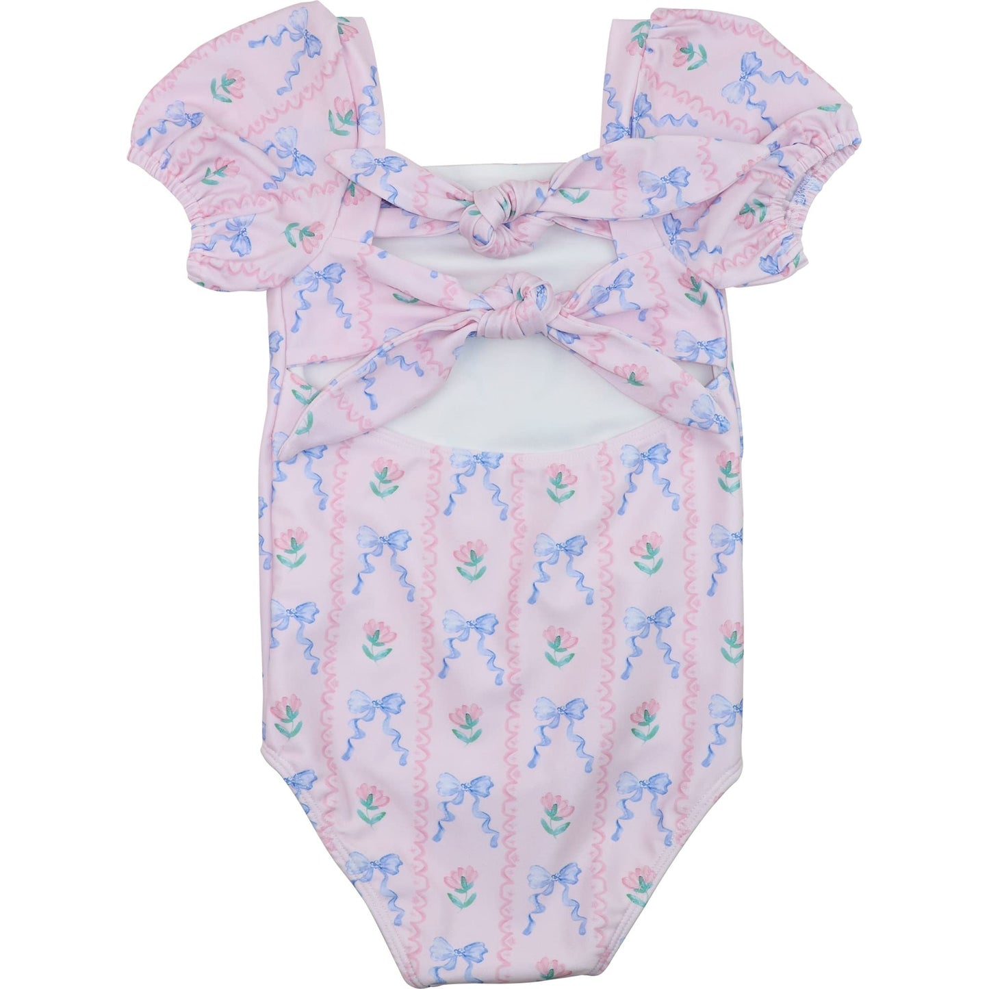 Floral And Bow Print Swimsuit