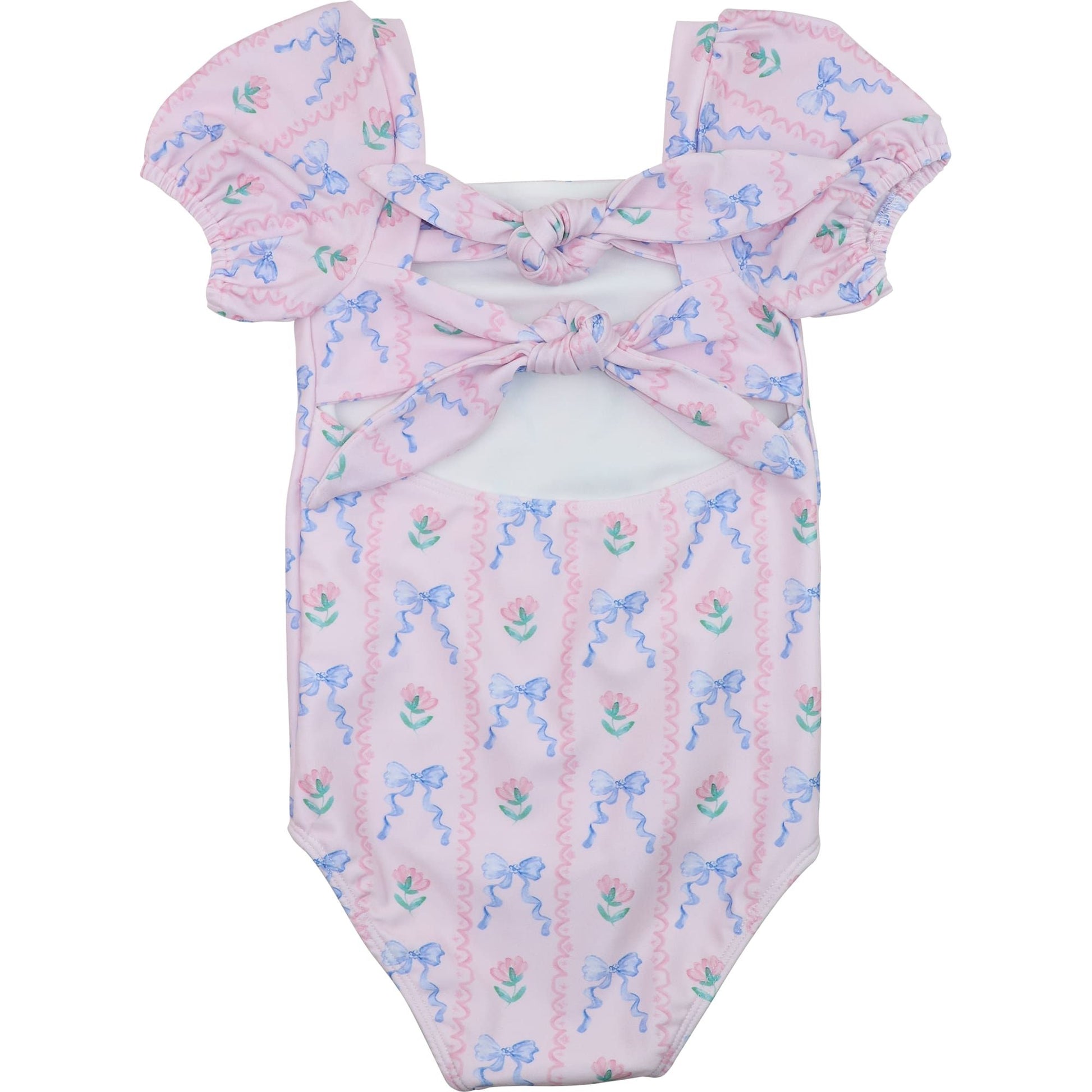 Floral And Bow Print Swimsuit