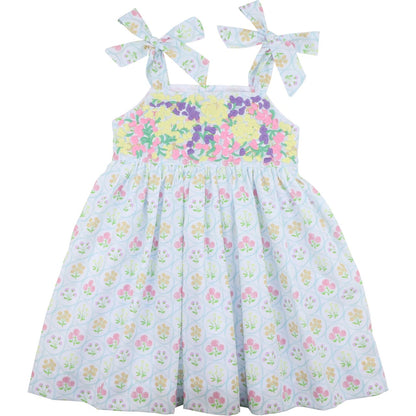 Floral Bouquet Embroidered Fiesta Dress