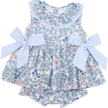 Floral Bow Diaper Set