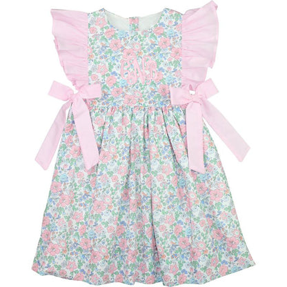 Floral Bow Ruffle Dress