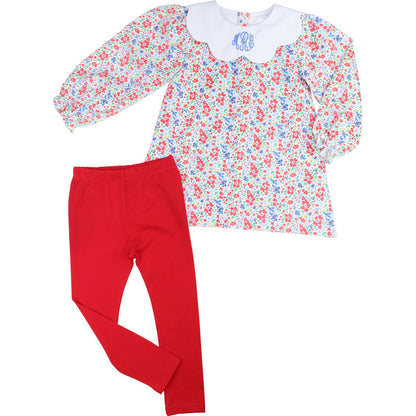 Floral Corduroy Legging Set