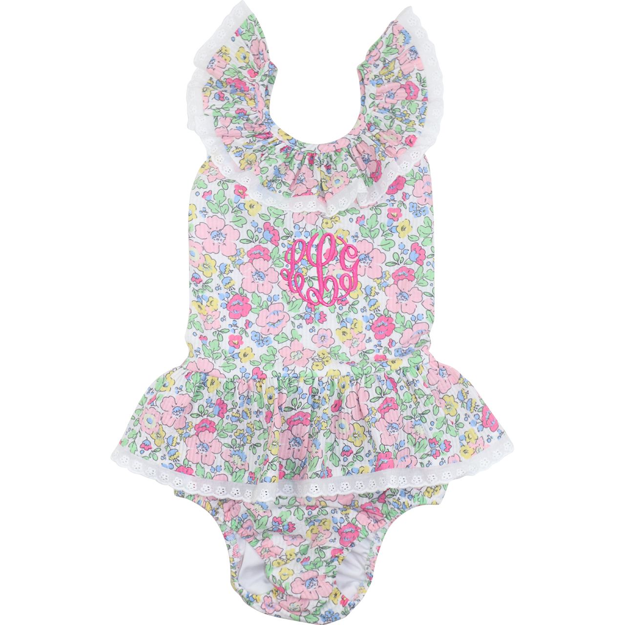 Floral Eyelet Seersucker Swimsuit