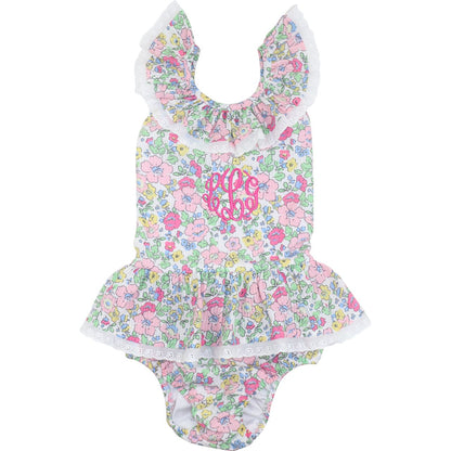 Floral Eyelet Seersucker Swimsuit