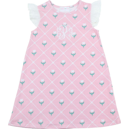 Floral Knit Eyelet Dress