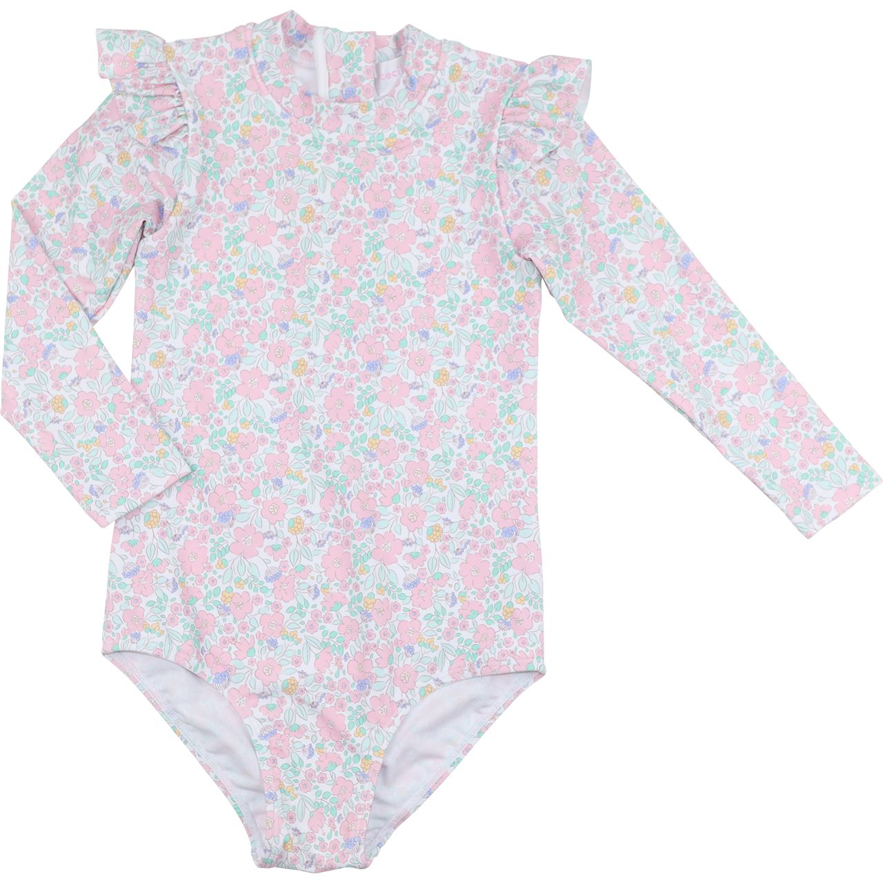 Floral Lycra Long Sleeved Swimsuit