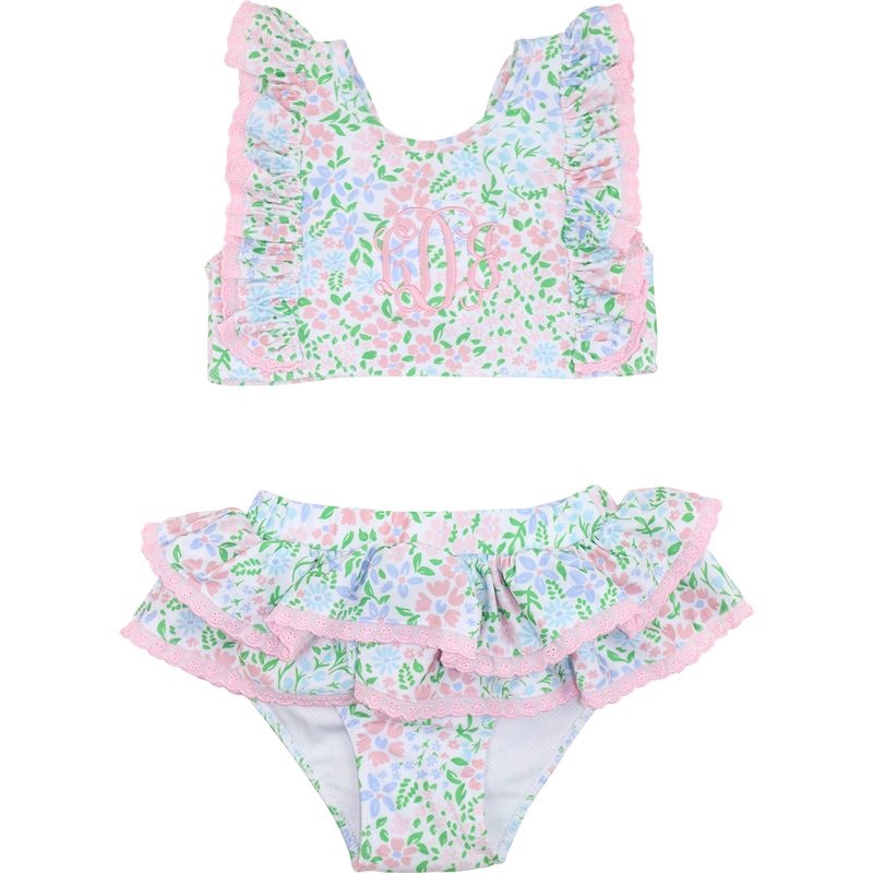 Floral Print Eyelet Bikini