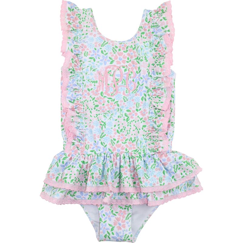 Floral Print Eyelet Swimsuit