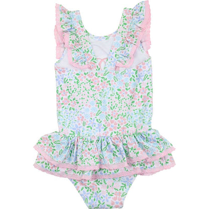 Floral Print Eyelet Swimsuit