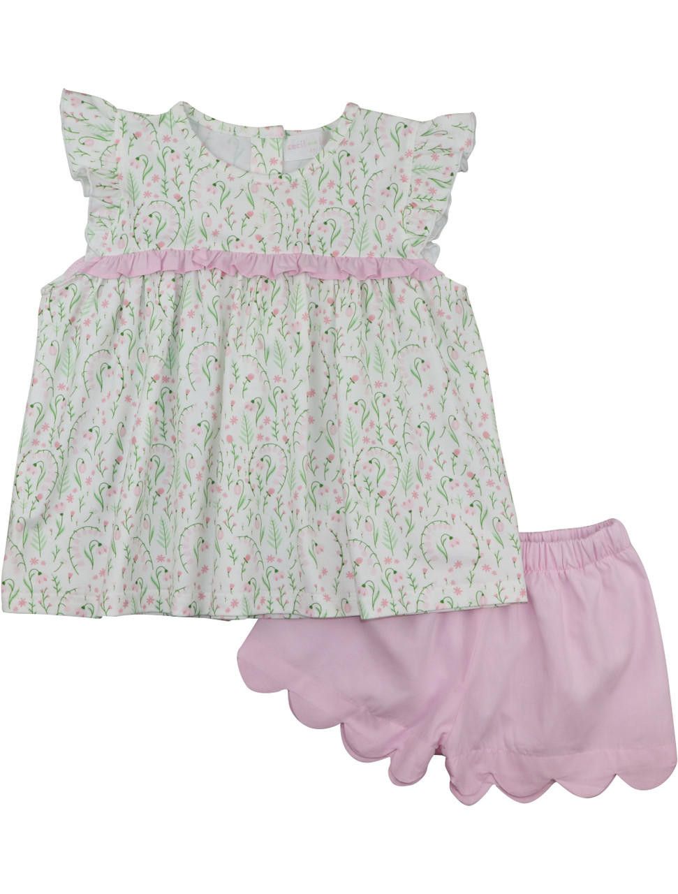 Floral Scalloped Short Set