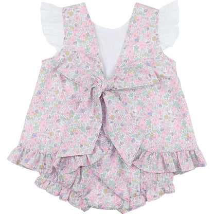 Floral Seersucker Diaper Set