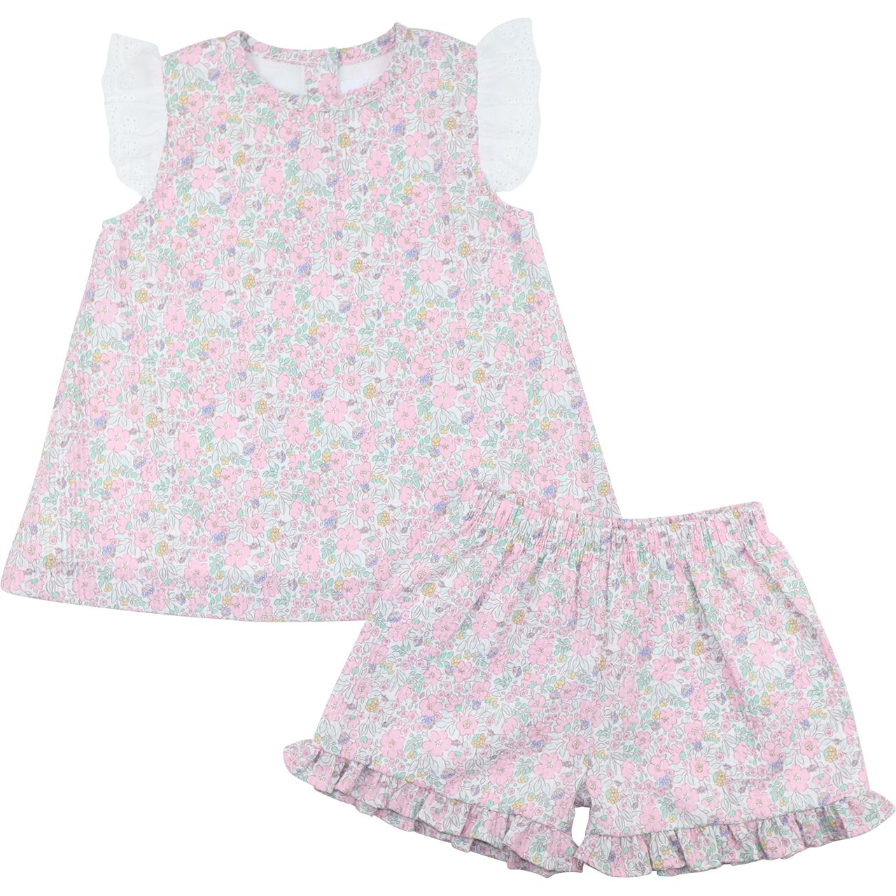 Floral Seersucker Short Set