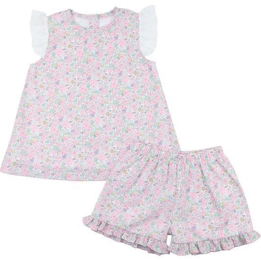 Floral Seersucker Short Set