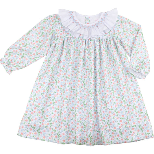 Floral Smocked Corduroy Dress