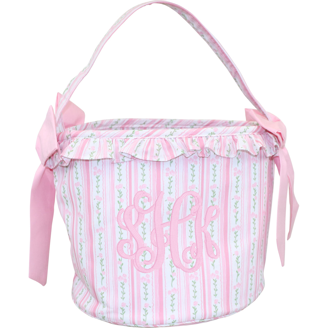 Floral Striped Easter Basket