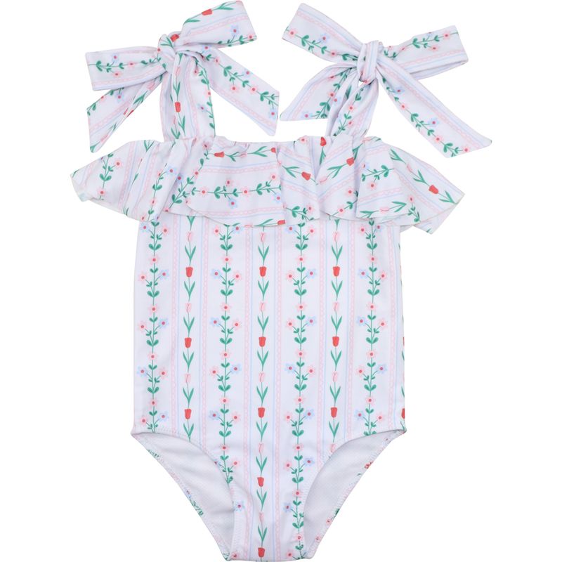 Floral Striped Swimsuit