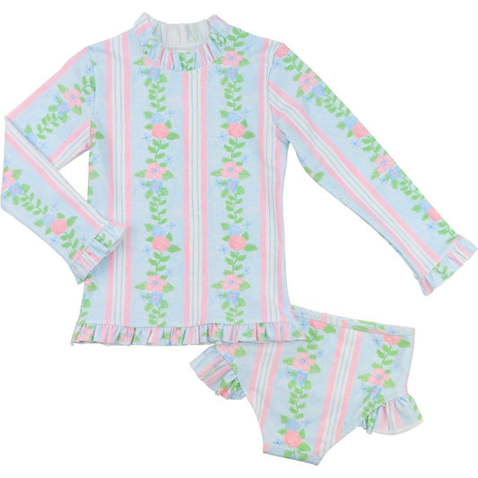 Floral Vine Rashguard Swim Set