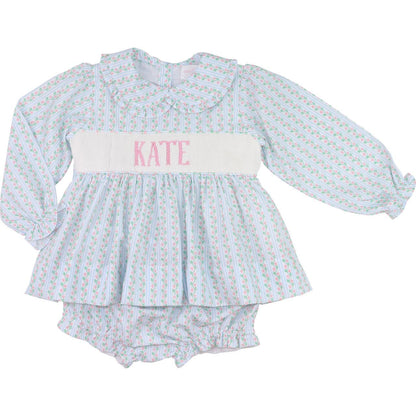 Floral Vines Custom Smocked Diaper Set