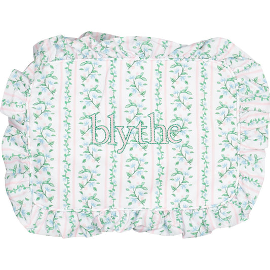 Floral Vines Ruffle Zipper Pouch