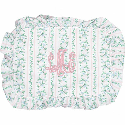 Floral Vines Ruffle Zipper Pouch