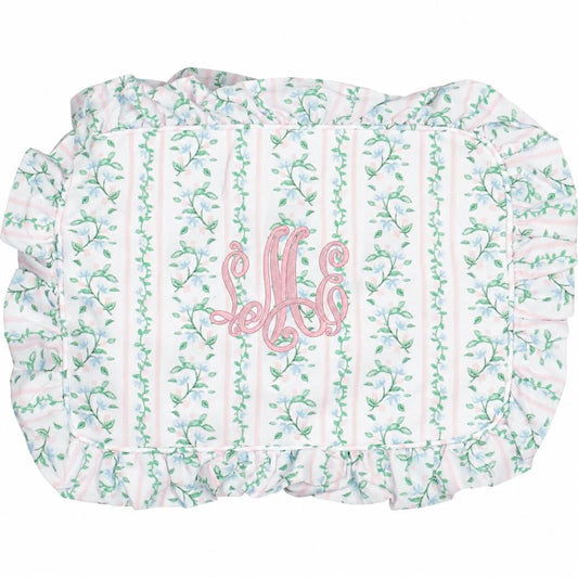 Floral Vines Ruffle Zipper Pouch