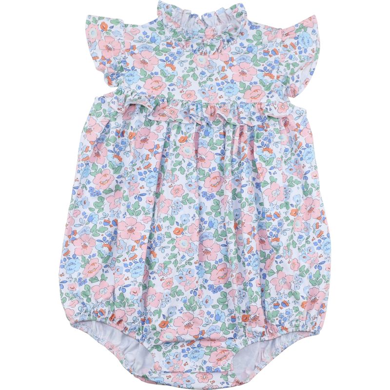 Floral baby romper on a white background