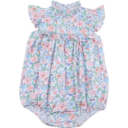 Floral baby romper on a white background