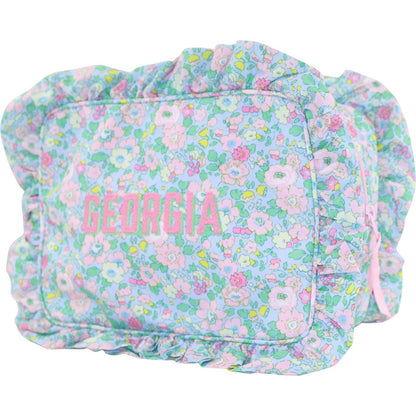 Floral patterned pouch with 'Georgia' text on a white background
