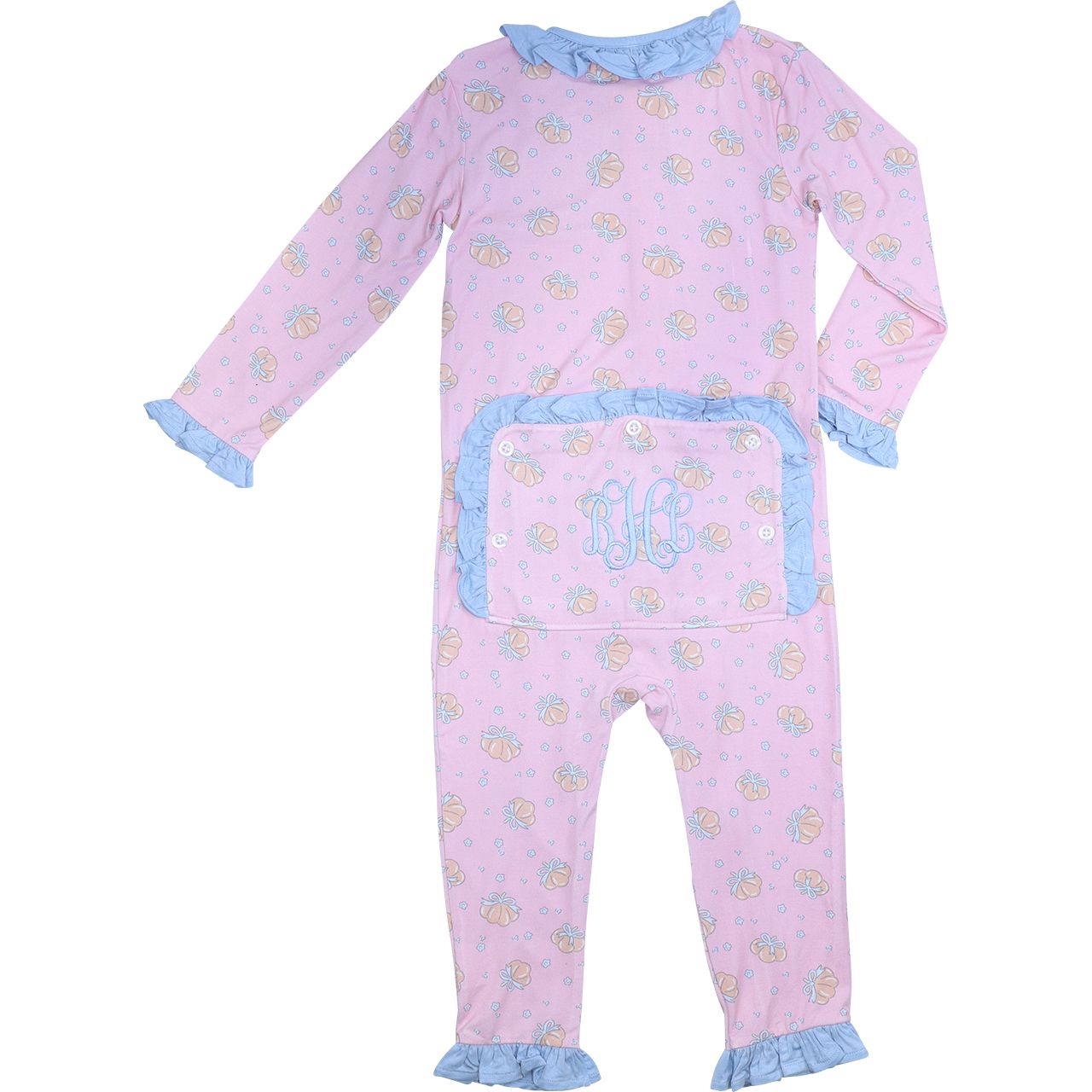 Flower And Pumpkin Knit Zipper Pajamas