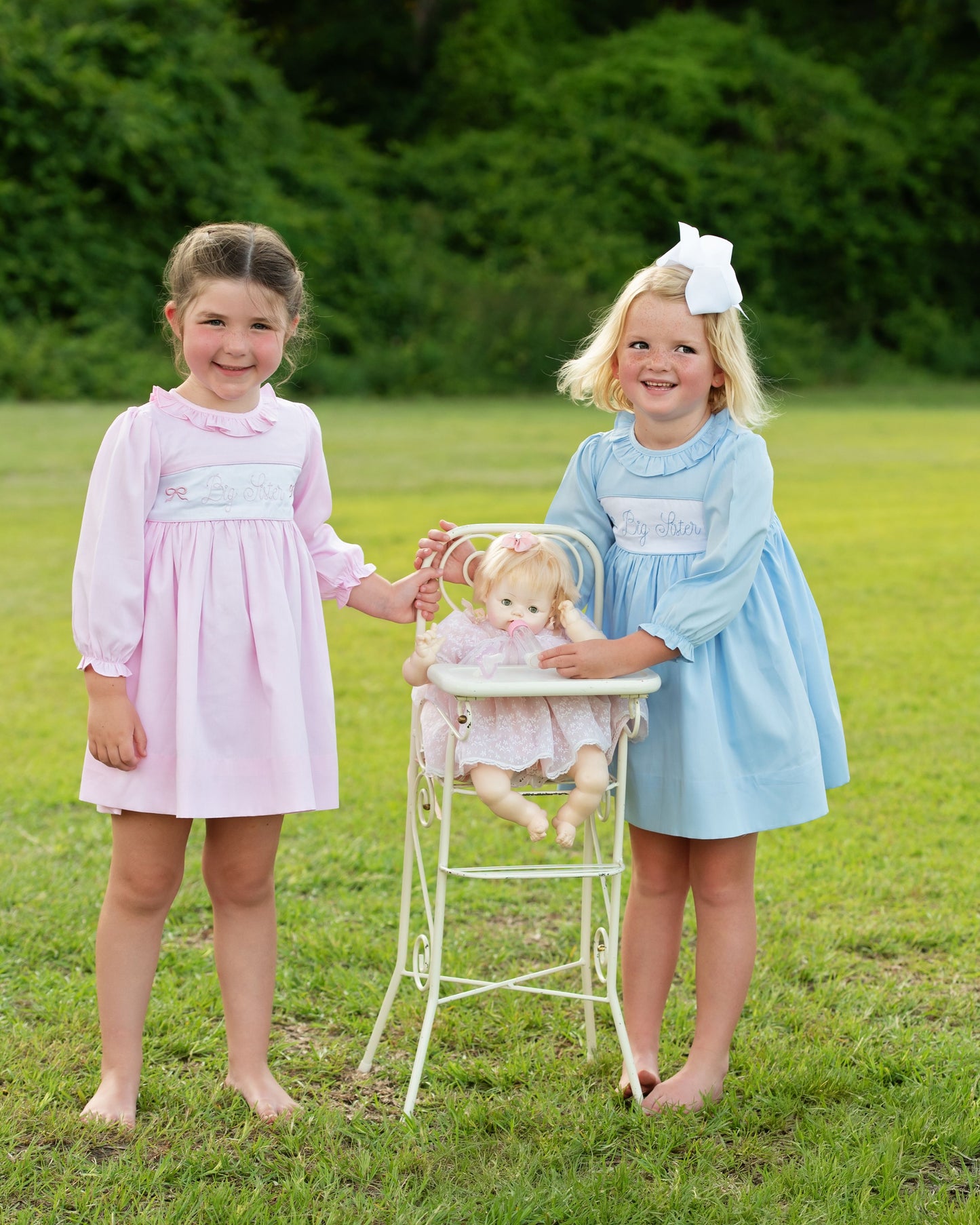 Pink Embroidered Big Sister Dress