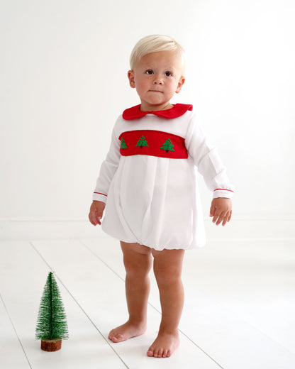 Honeycomb Embroidered Christmas Tree Bubble