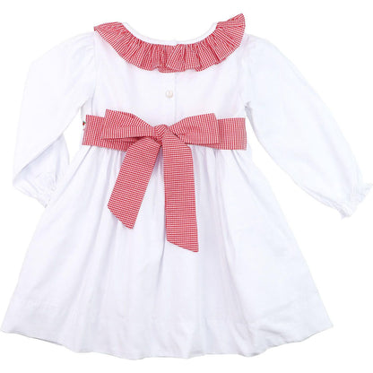 White Corduroy Custom Smocked Dress